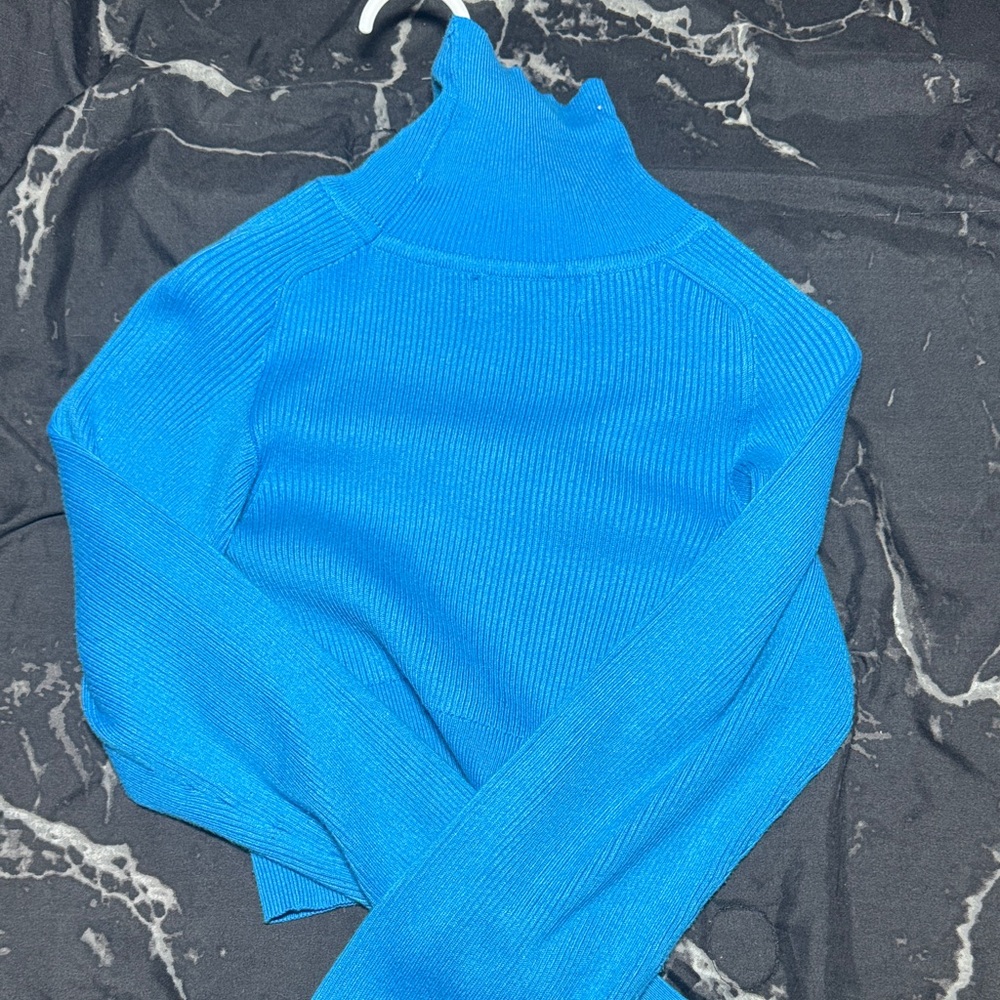 AKIRA Vibrant Blue Turtleneck Sweater - Picture 3 of 4